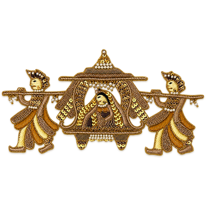Designer Doli Zardozi Embroidered Applique Patch with Pearl