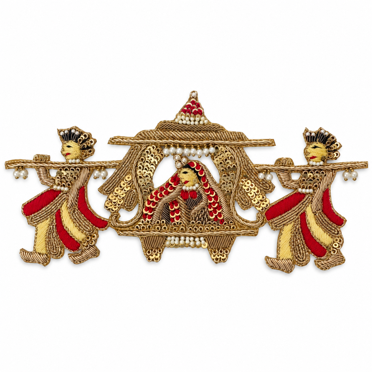 Designer Doli Zardozi Embroidered Applique Patch with Pearl