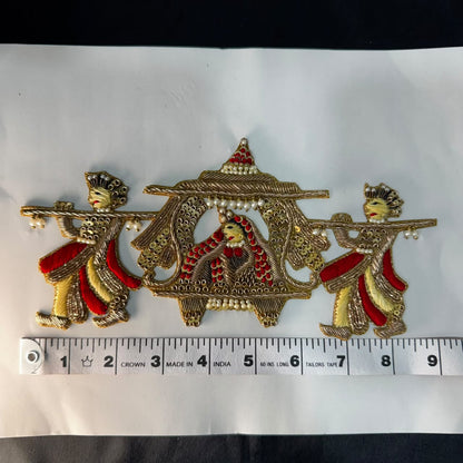Designer Doli Zardozi Embroidered Applique Patch with Pearl