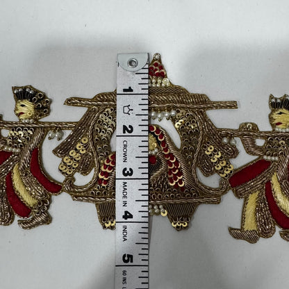 Designer Doli Zardozi Embroidered Applique Patch with Pearl