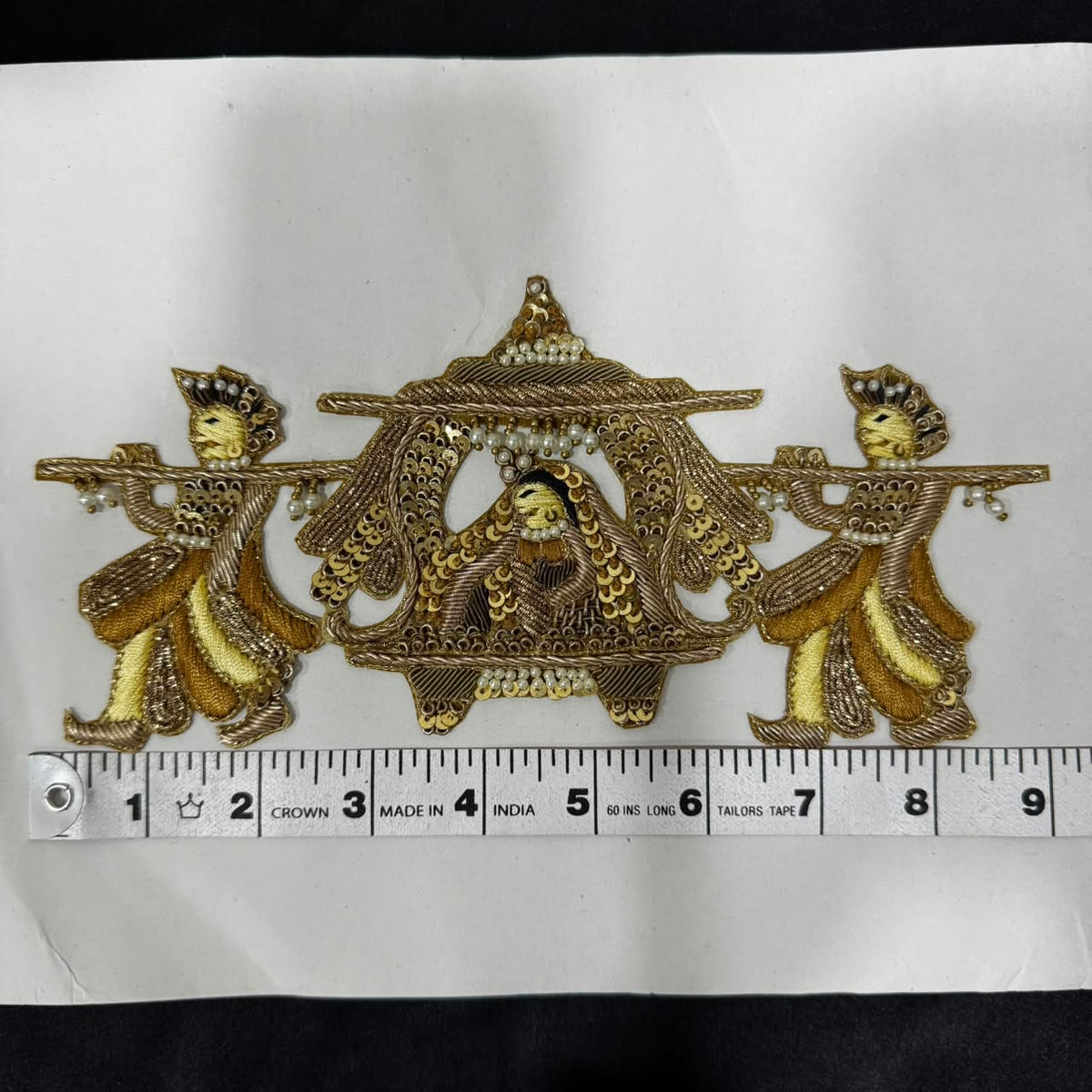 Designer Doli Zardozi Embroidered Applique Patch with Pearl