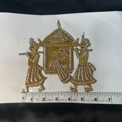 Traditional Indian Doli Zardozi Applique for Ethnic Wear