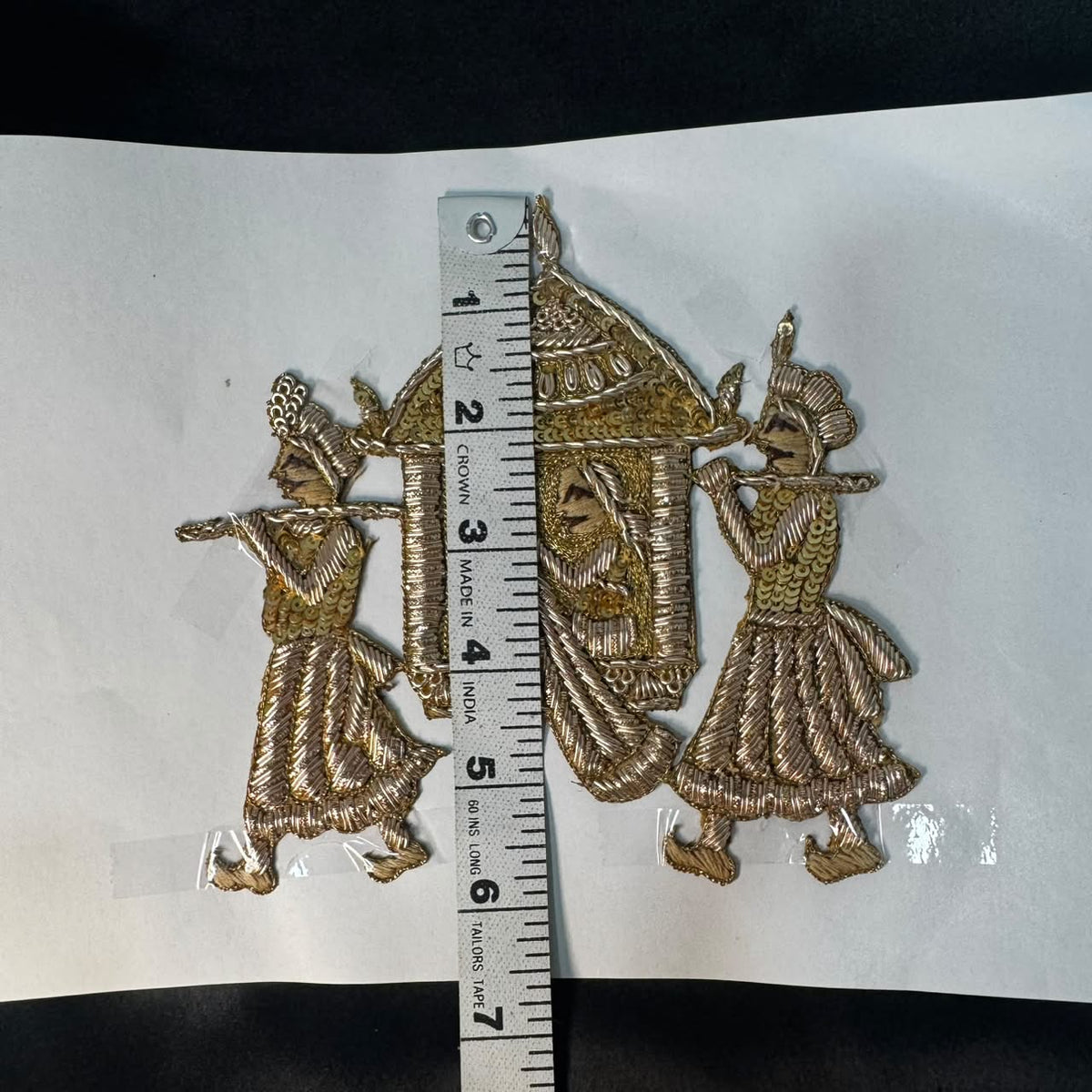 Traditional Indian Doli Zardozi Applique for Ethnic Wear