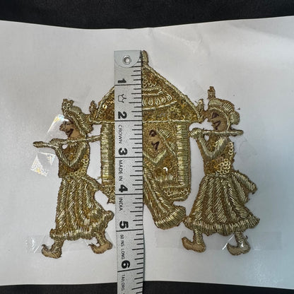 Traditional Indian Doli Zardozi Applique for Ethnic Wear