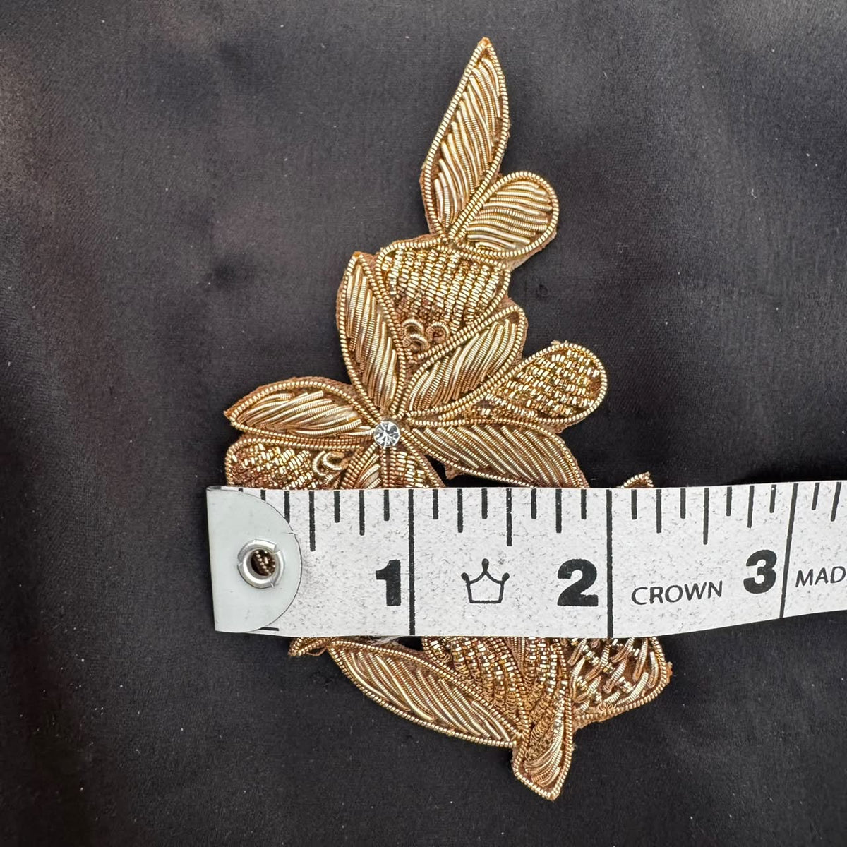 Golden Decorative floral Embroidery Patch