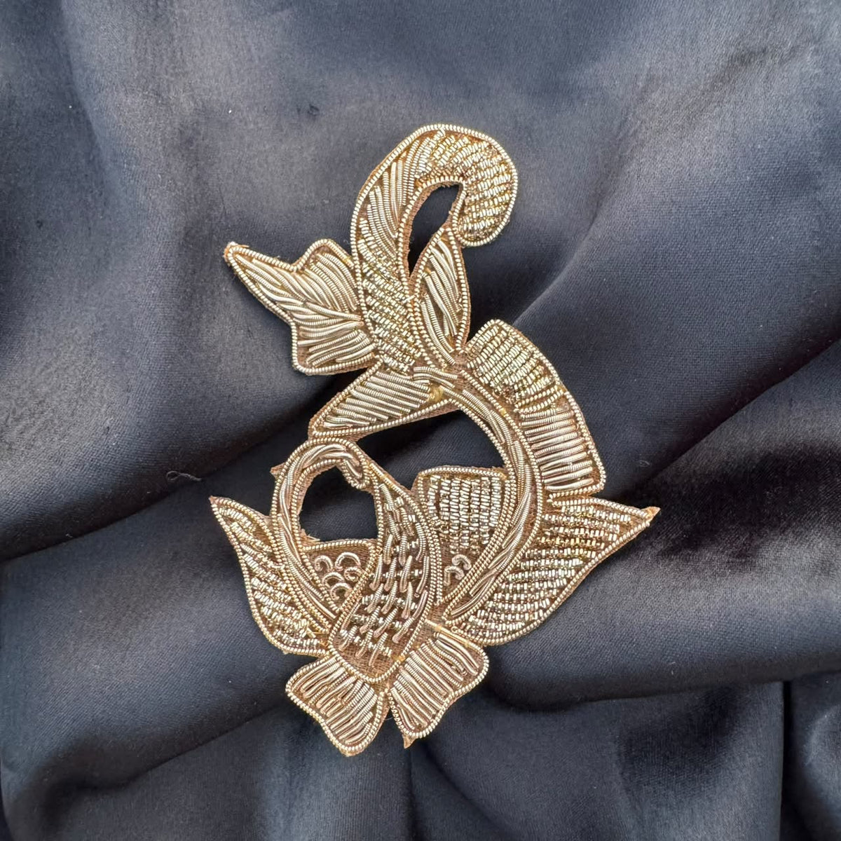 Designer Floral Cord Work Applique Patch