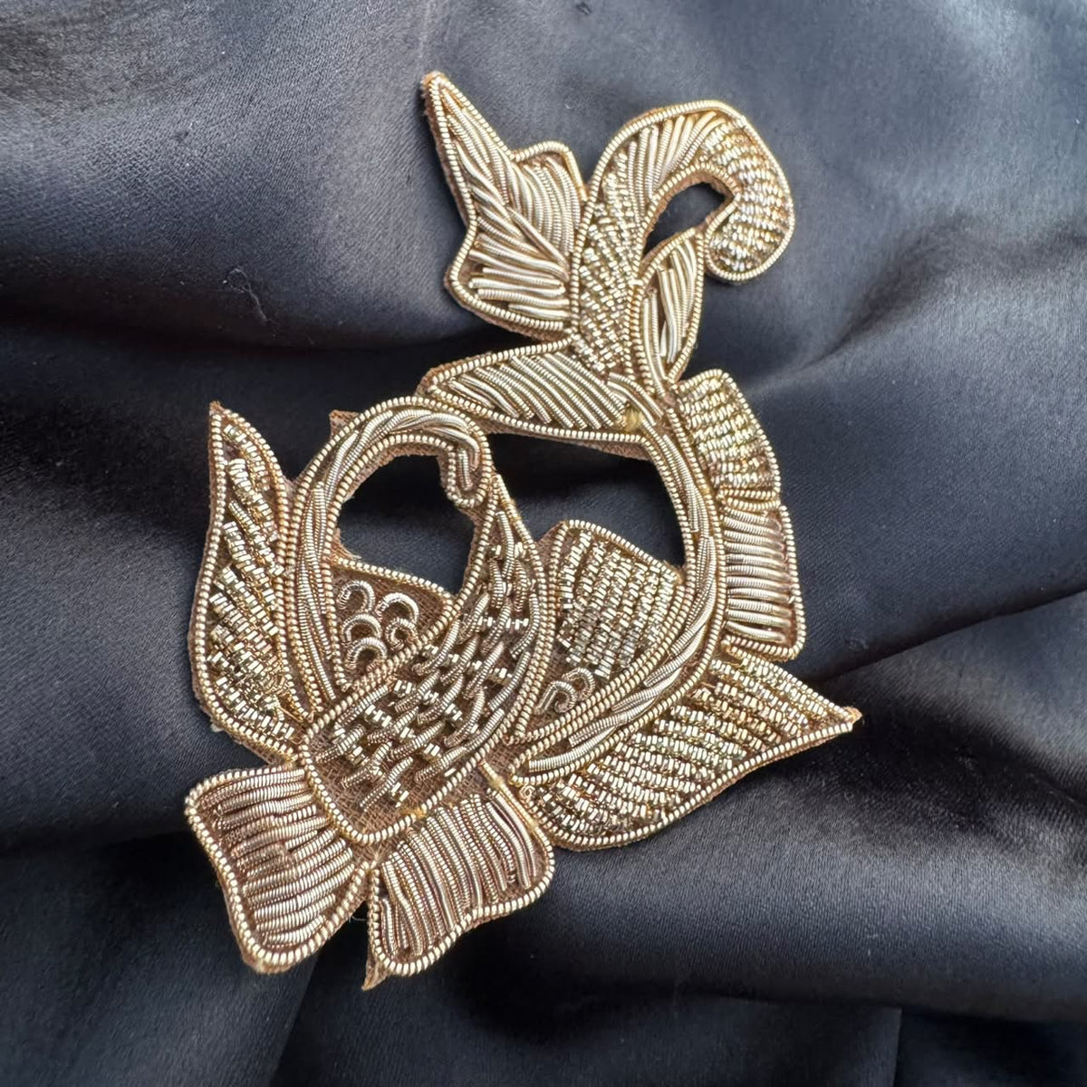 Designer Floral Cord Work Applique Patch