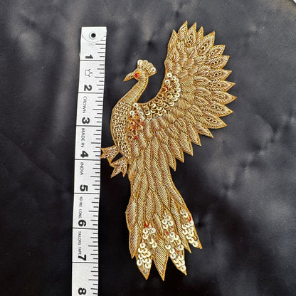 Twin Peacock Designer Pair Applique Patch