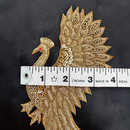 Twin Peacock Designer Pair Applique Patch
