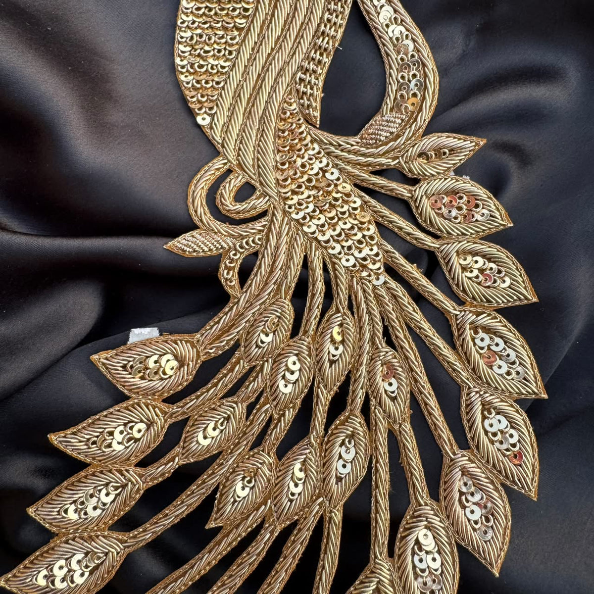 Fancy Peacock Feather Applique for Wedding Patch