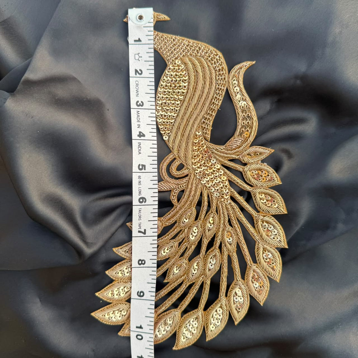 Fancy Peacock Feather Applique for Wedding Patch