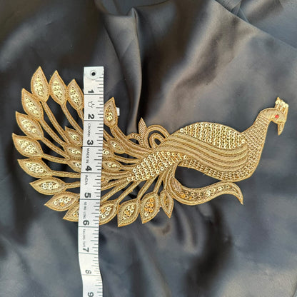 Fancy Peacock Feather Applique for Wedding Patch