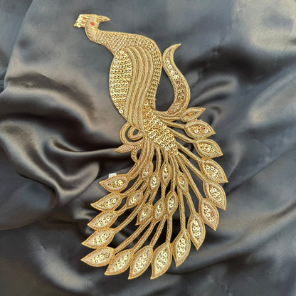 Fancy Peacock Feather Applique for Wedding Patch