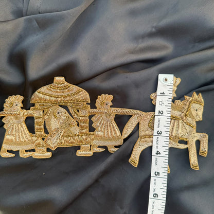 Ethnic Folk Art Embroidery Horse Patch for Saree and Blouse