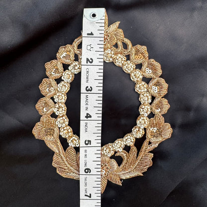 Oval Garden Flower Embroidery Applique Patch for Designer