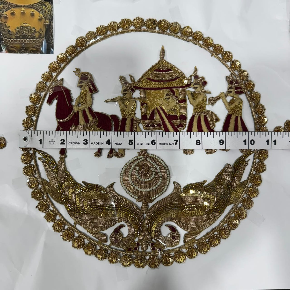 Royal Indian Doli Scene Embroidery Applique Patch