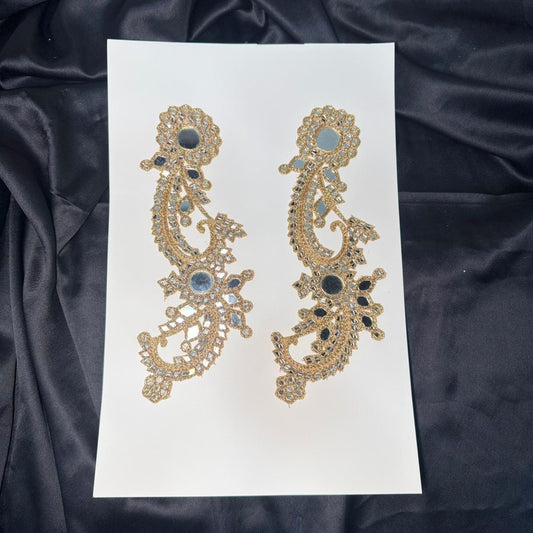 Fancy Mirror & Dabka Work Designer Patch (Pair)
