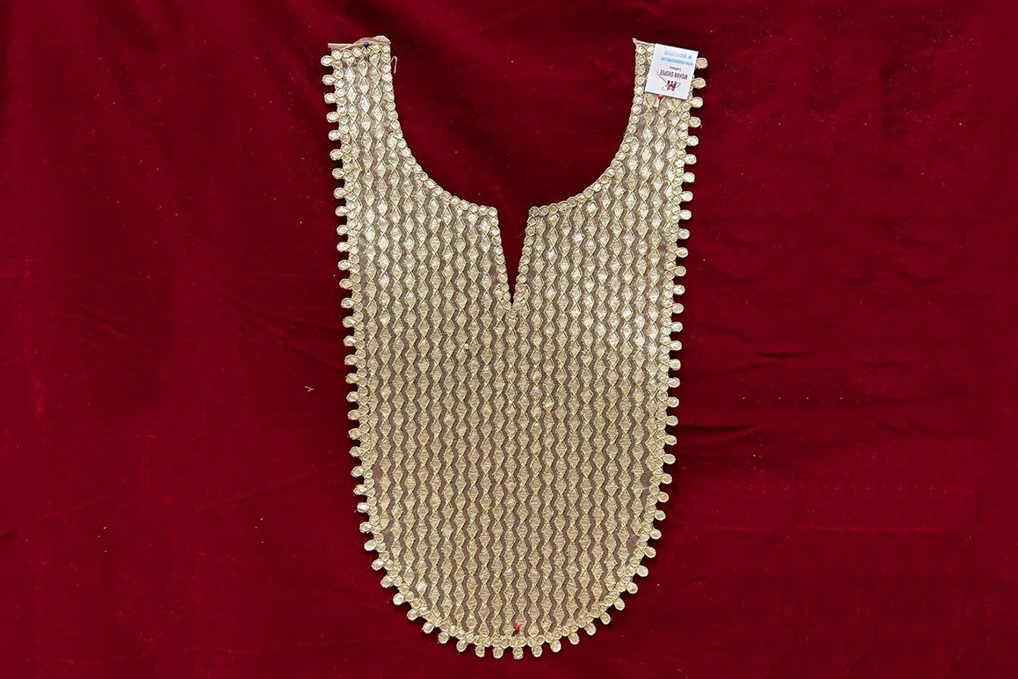 Golden U-Shaped Gota Patti Neck Patch