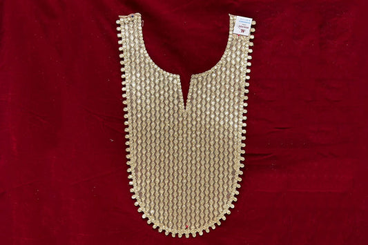 Golden U-Shaped Gota Patti Neck Patch