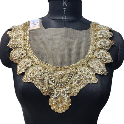 Ambi Design Beads work Fancy Neckline Patch