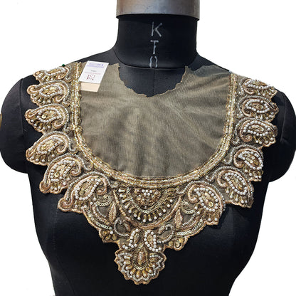 Ambi Design Beads work Fancy Neckline Patch