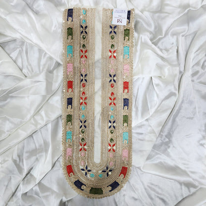 Multicolor Zari work Neckline Patch Applique