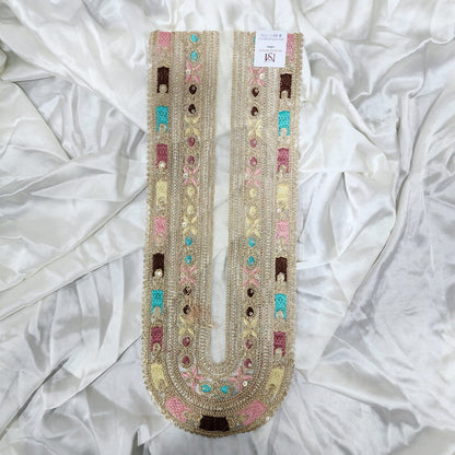 Multicolor Zari work Neckline Patch Applique