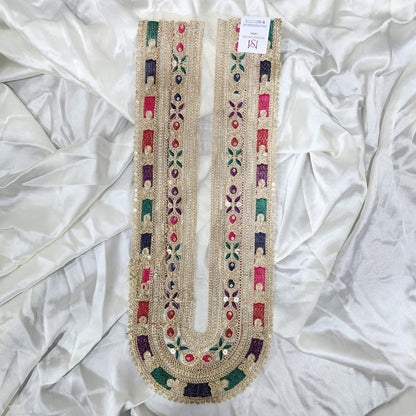 Multicolor Zari work Neckline Patch Applique