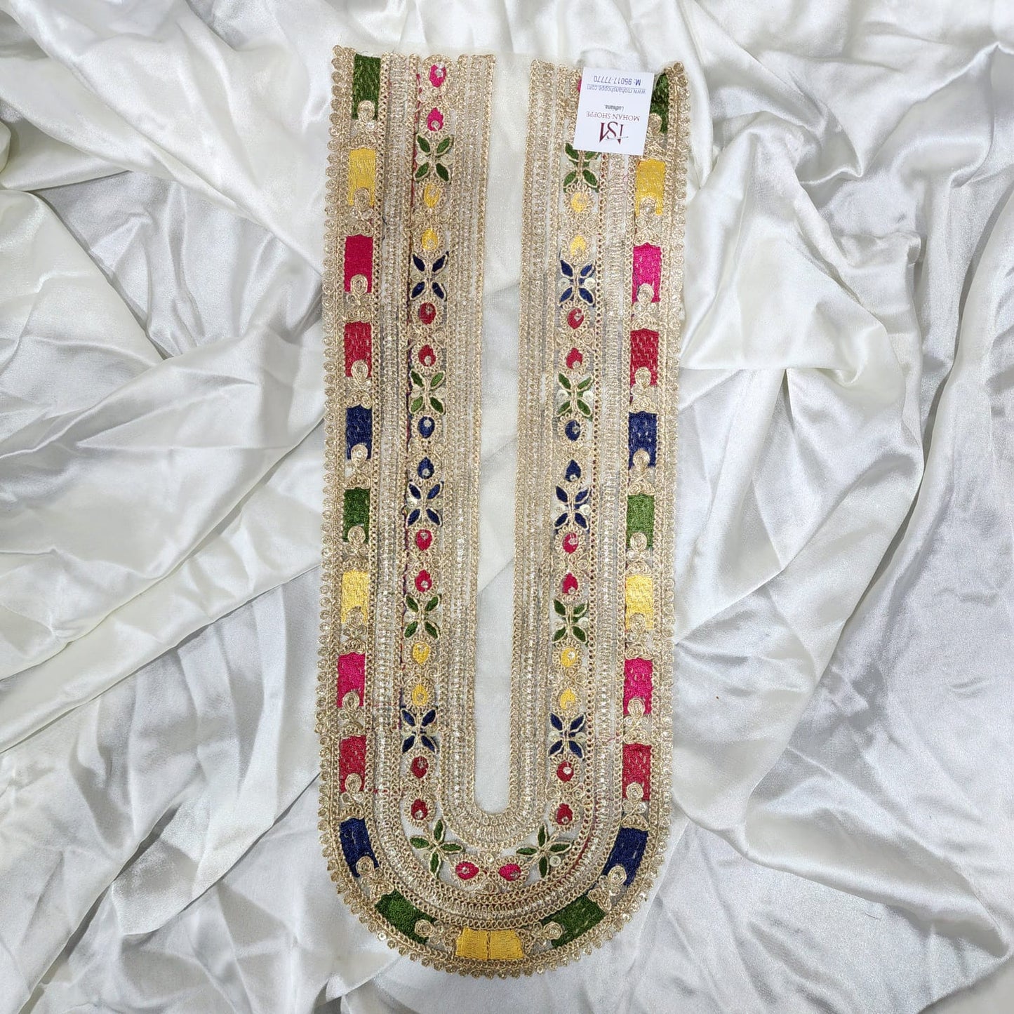 Multicolor Zari work Neckline Patch Applique