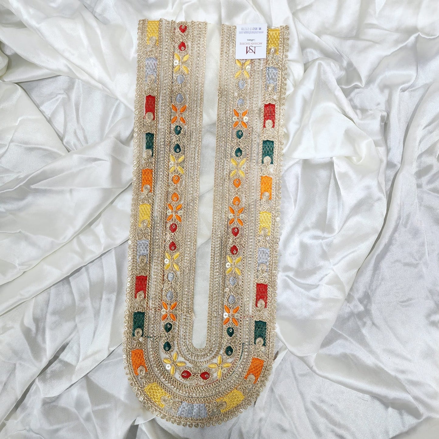 Multicolor Zari work Neckline Patch Applique