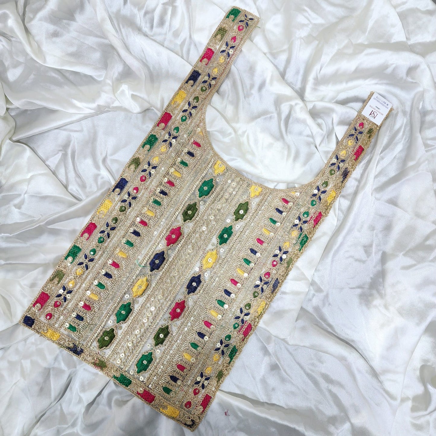 Golden Multicolor Zari work Neck Patch