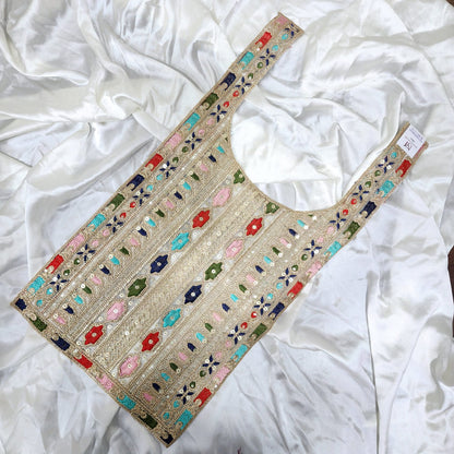 Golden Multicolor Zari work Neck Patch