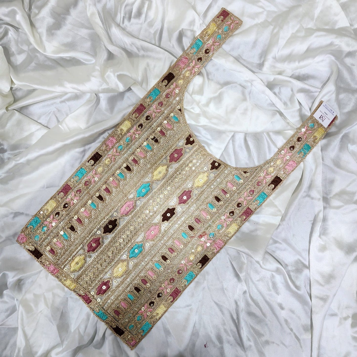 Golden Multicolor Zari work Neck Patch