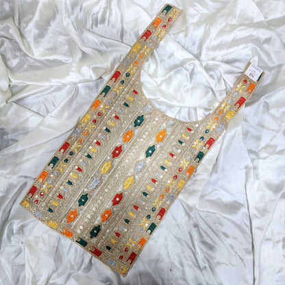Golden Multicolor Zari work Neck Patch