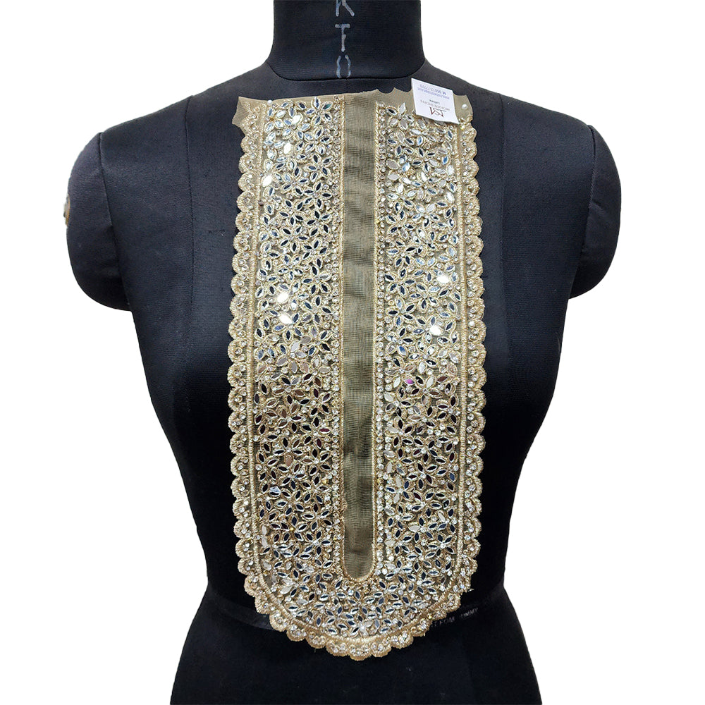 U shaped Mirror work Neckline Patch
