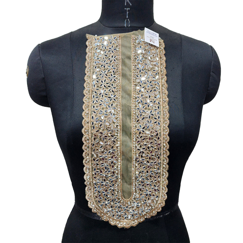 U shaped Mirror work Neckline Patch