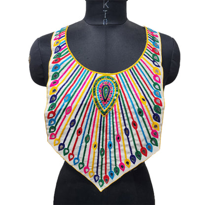 Multicolor Neckline Patch with mirror detailing