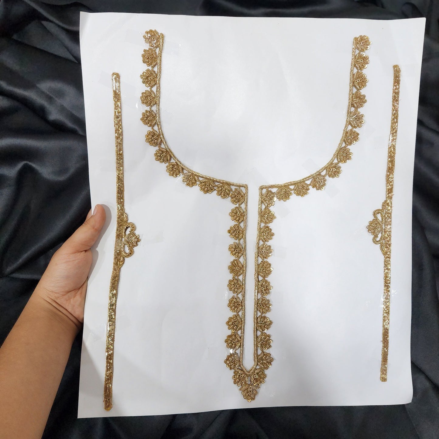 Designer Zardozi work Necklines with sleeves work