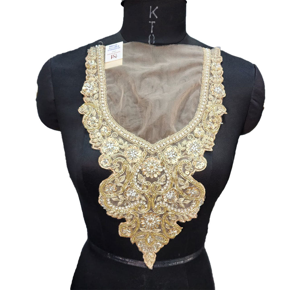 Gorgeous Beads and Katdana work Neckline Applique