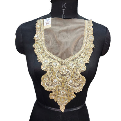 Gorgeous Beads and Katdana work Neckline Applique