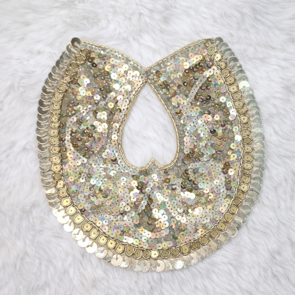 Sequins work Back Neck Patch