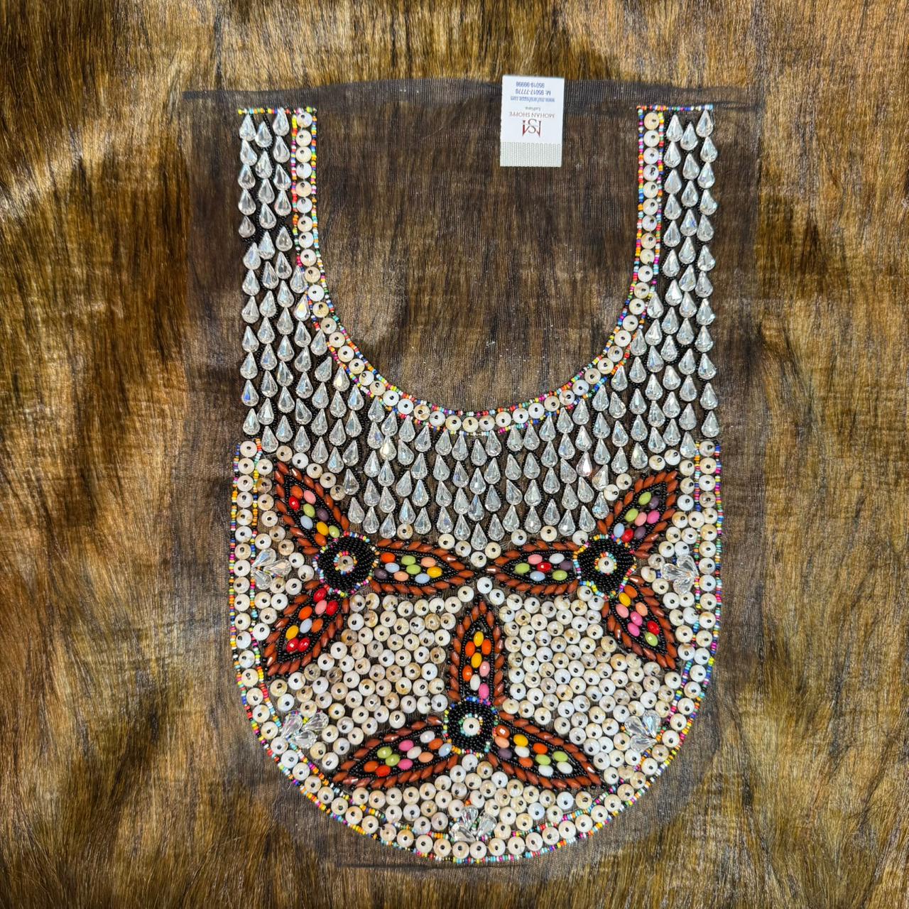 Stones and Beads work Neckline Motifs