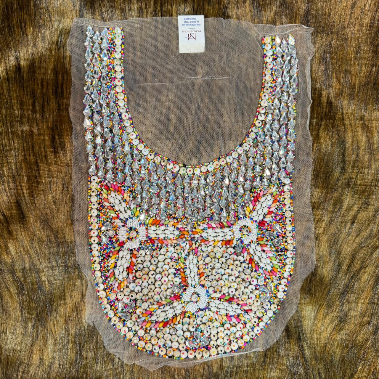Stones and Beads work Neckline Motifs