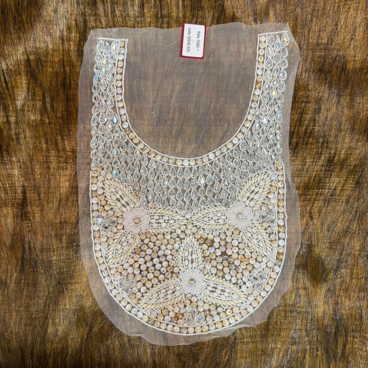 Stones and Beads work Neckline Motifs