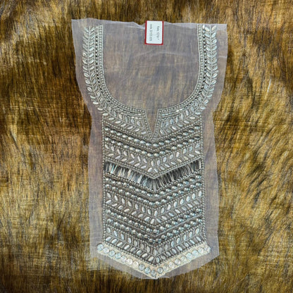 Designer Beads work Neck Patch Applique 1 Piece