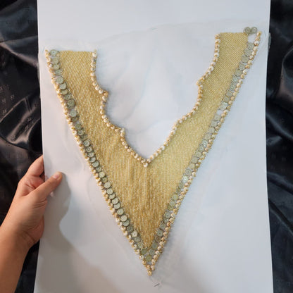 Gorgeous Beads work Neckline Motif Patch