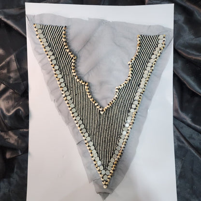 Gorgeous Beads work Neckline Motif Patch