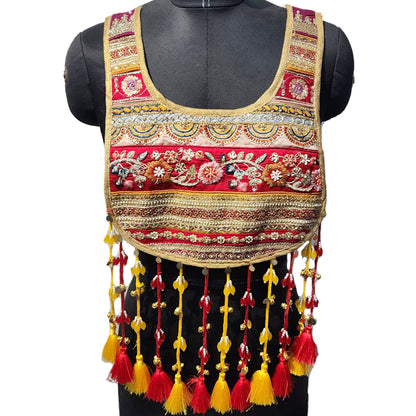 Trending Golden Base Latkan work Neckline Applique