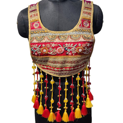 Trending Golden Base Latkan work Neckline Applique