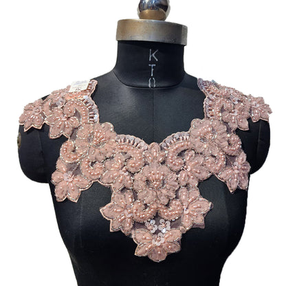 Designer Beads and Pearl work Neckline Applique